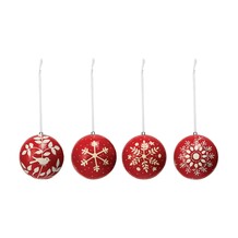 Tk Maxx Scandi zestaw 4 czerwono-bialych ozdob na choinke 39.99PLN