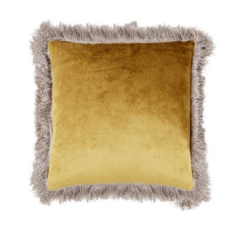 Złota poduszka z frędzlam