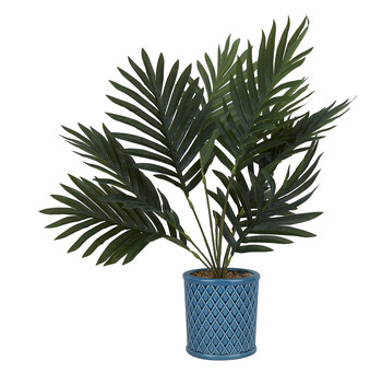 tk-maxx niebieska-donica-ze-sztucznym-kwiatem 59.99 zl