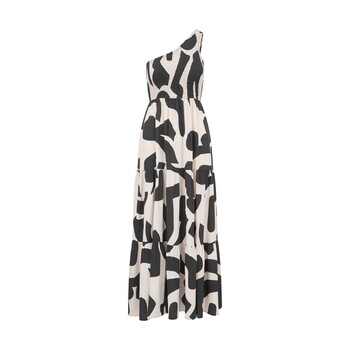 TK Maxx Bialo-czarna sukienka maxi na jedno ramie 134.99 ZL