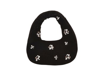 TK Maxx czarna torebka z aksamitu 99.99PLN