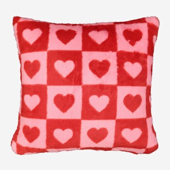 TK Maxx czerwono-rozowa poduszka ze sztucznego futra 79.99PLN