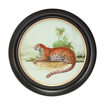 Tk Maxx Jungle czarna okragla ramka w panterke 84.99PLN