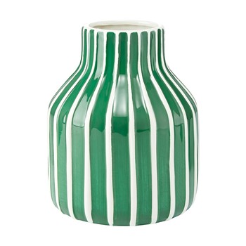 Tk Maxx Jungle zielono-bialy ceramiczny wazon w paski 74,99PLN