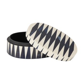 TK Maxx Owalne pudelko do przechowywania z trojkatnym czarno-bialym wzorem 74.99 ZL