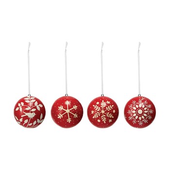 Tk Maxx Scandi zestaw 4 czerwono-bialych ozdob na choinke 39.99PLN