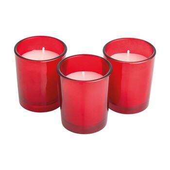 TK Maxx Zestaw 3 czerwonych szklanych podgrzewaczy 39.99 ZL