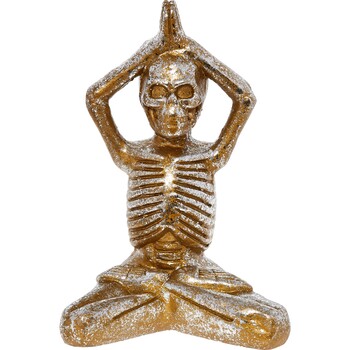 Halloweenowa srebrno-złota figurka szkielet ćwiczący jogę