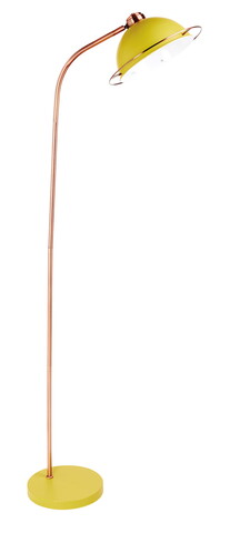Żółta lampa podłogowa