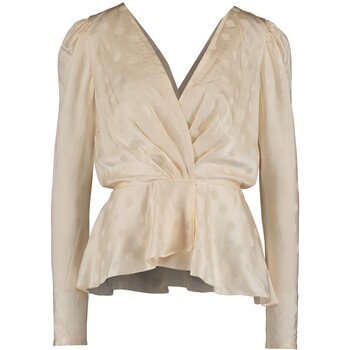 Kremowa bluzka w groszki