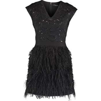 Mini sukienka z cekinami i piórkami