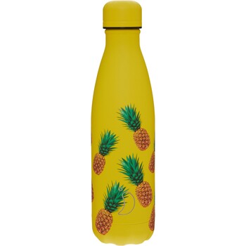 Żółty termos w ananasy