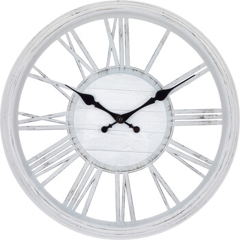 Drewniany biały zegar