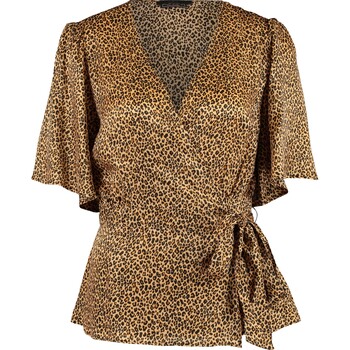 Wiązana bluzka ze zwierzęcym wzorem