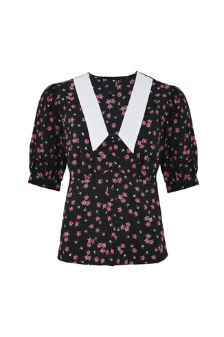 Bluzka damska z bialym kolnierzykiem