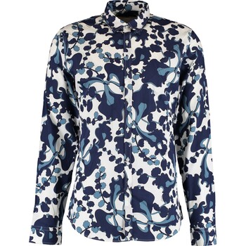 Koszula w biało-niebieski print