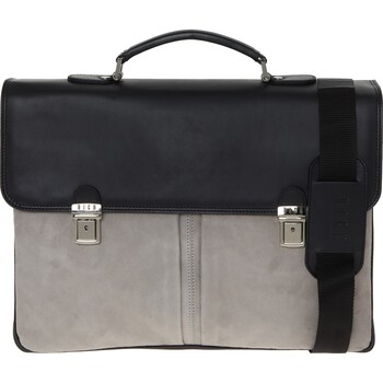 Męska czarno-szara skórzana torba
