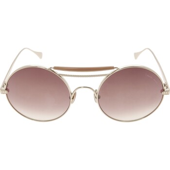 Okrągłe złote okulary przeciwsłoneczne