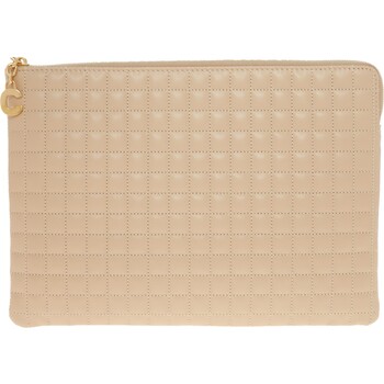 Skórzana pikowana torebka w kolorze nude