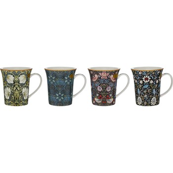 Zestaw 4 kubków z kwiatowym wzorem