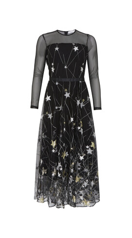 Czarno-srebrna sukienka midi