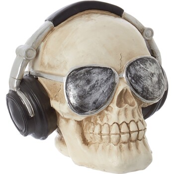 Halloweenowa czaszka ze słuchawkami