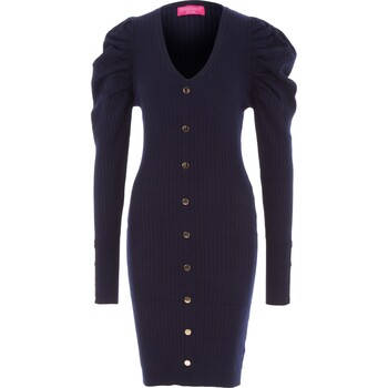 Granatowa sukienka z guzikami