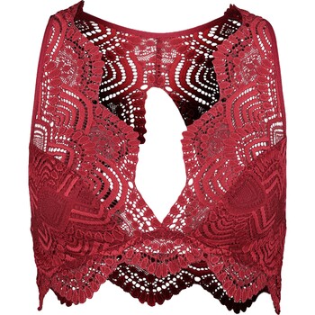 Czerwony koronkowy bralet