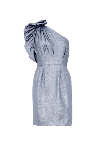 Metaliczna asymetryczna sukienka