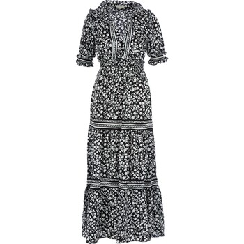 Czarno-biała sukienka w kwiaty