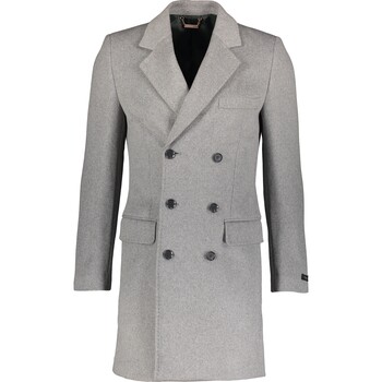 Szary wełniany płaszcz