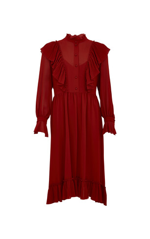 Czerwona sukienka z falbanami