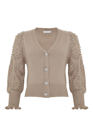 Bezowy damski kardigan