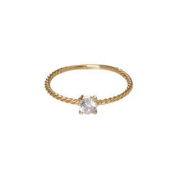 Złoty pierścionek z cyrkonią