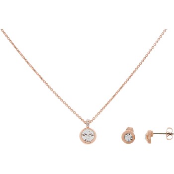 Różowo-złoty komplet biżuterii