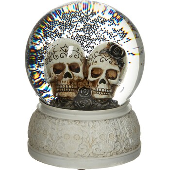 Halloweenowa szklana kula z czaszkami