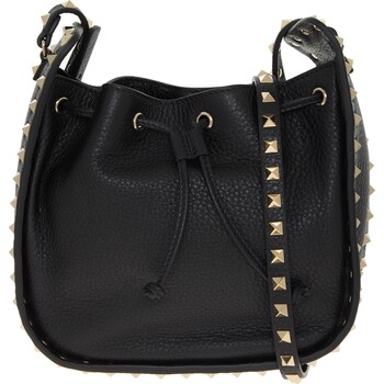 Mała czarna skórzana torebka z ćwiekami