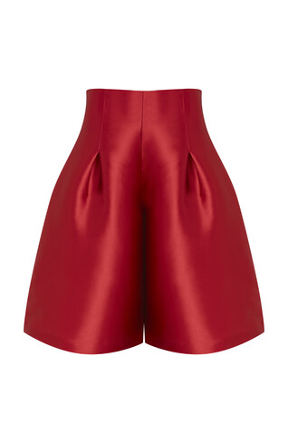 Czerwone satynowe culotty