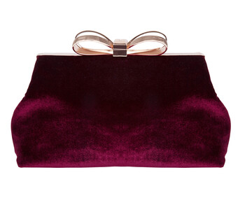 Bordowa welurowa kopertówka
