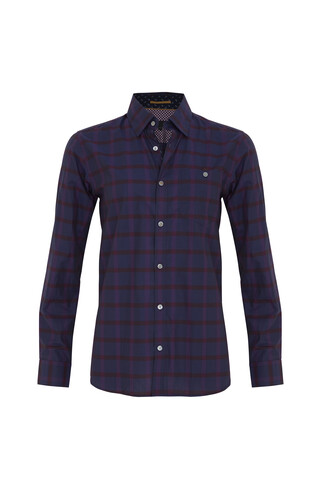 Fioletowa koszula w kratę