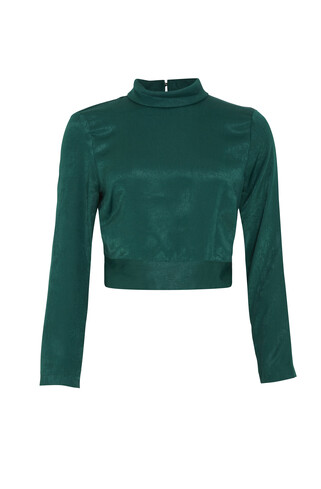 Zielony satynowy golf