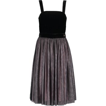 Czarno-fioletowa sukienka midi