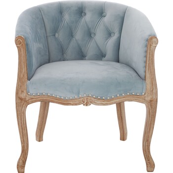 Niebieskie welurowe krzesło 75x65 cm