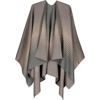 Beżowo-szare ponczo