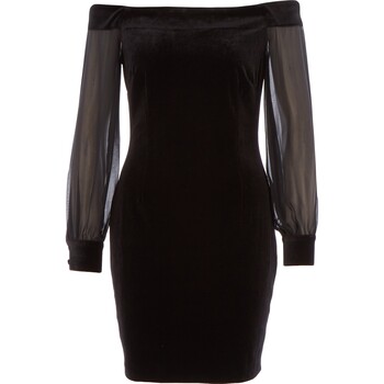 Czarna welurowa sukienka mini