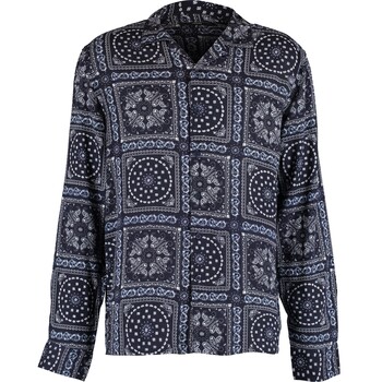 Granatowa koszula we wzory