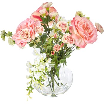 Bukiet sztucznych róż i goździków