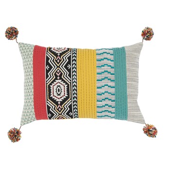 Kolorowa poduszka z frędzlami