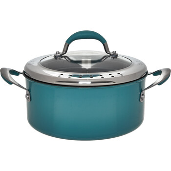 Turkusowy garnek z przykrywką