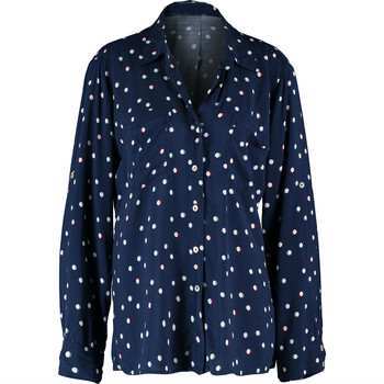 Granatowa koszula w grochy